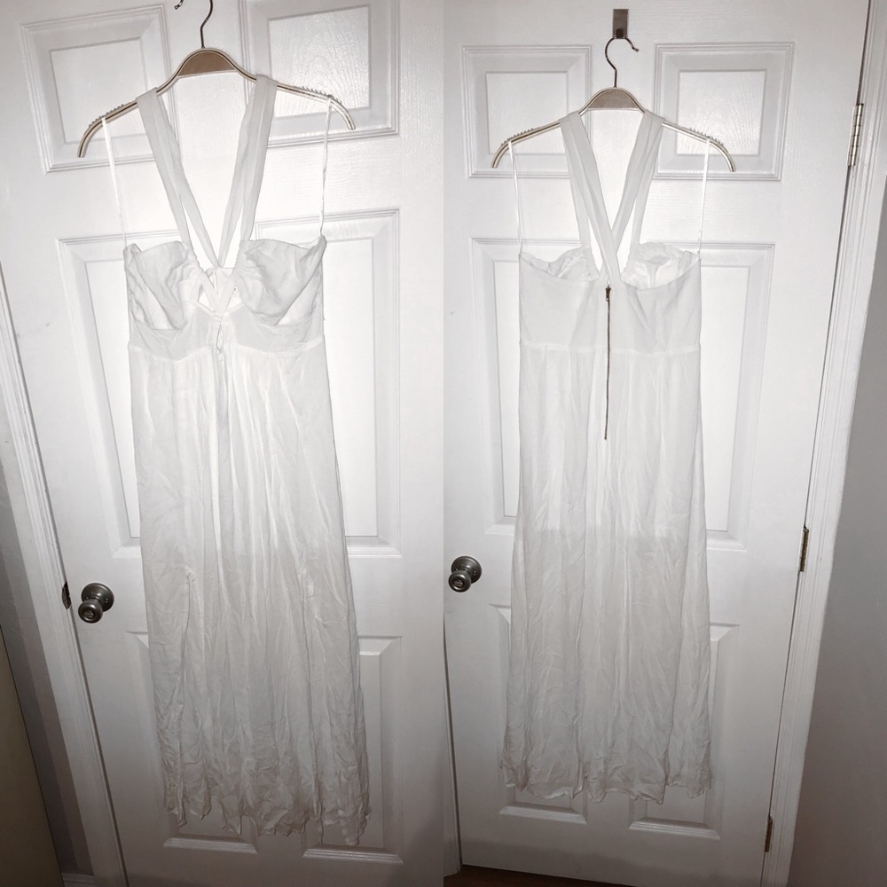 NEW Long white double slit dress